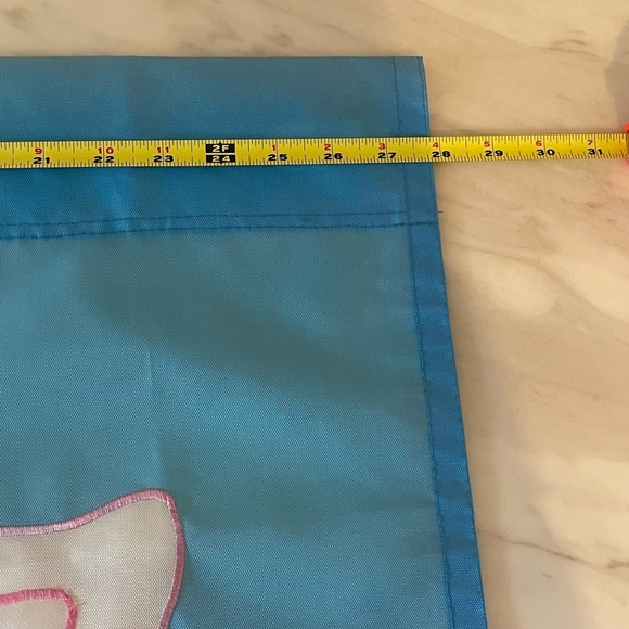 Easter Bunny Garden Flag Spring Decor with Basket & Eggs 28x19 - Picture 2 of 5